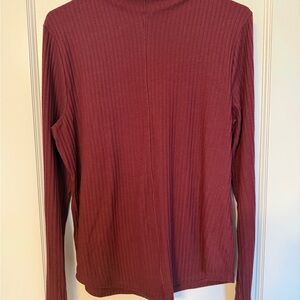 Madewell Ribbed Long Sleeve Top - Deep Red